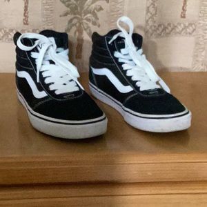 Vans Black and White High-Top Sneakers